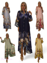 JOT BEDRUCKTES SATIN-HEMDENKLEID