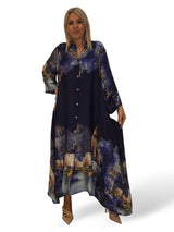 VESTIDO CAMISERO RASO ESTAMPADO JOT