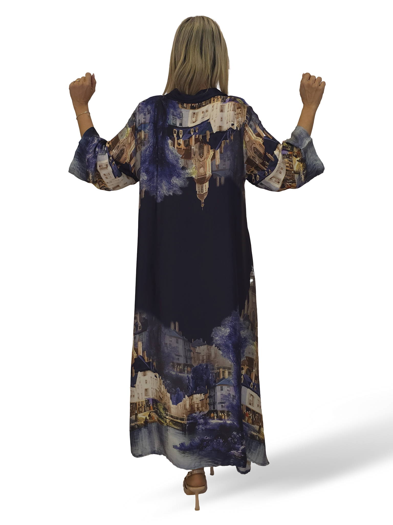 VESTIDO CAMISERO RASO ESTAMPADO JOT