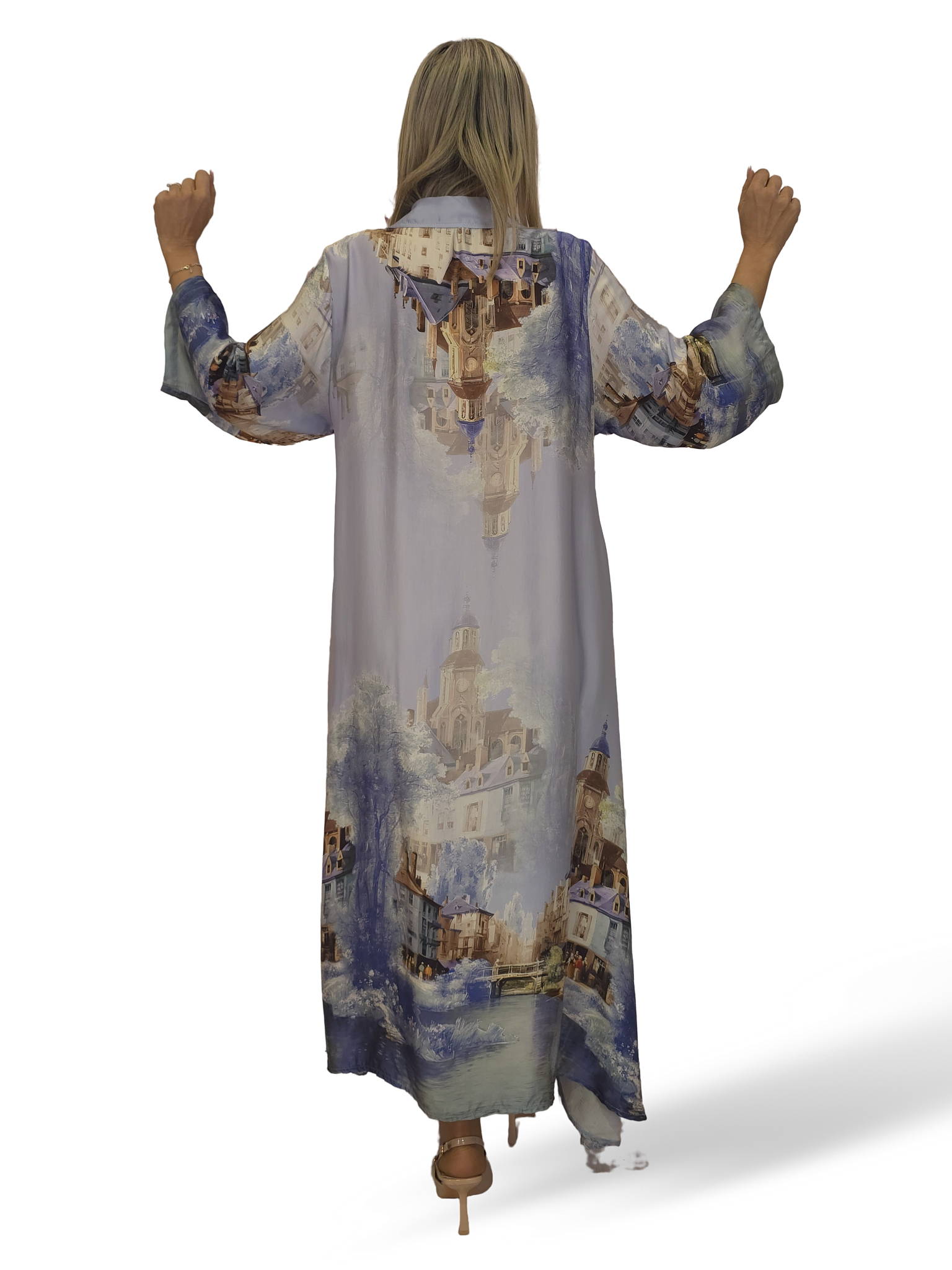 VESTIDO CAMISERO RASO ESTAMPADO JOT