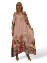 JOT BEDRUCKTES SATIN-HEMDENKLEID