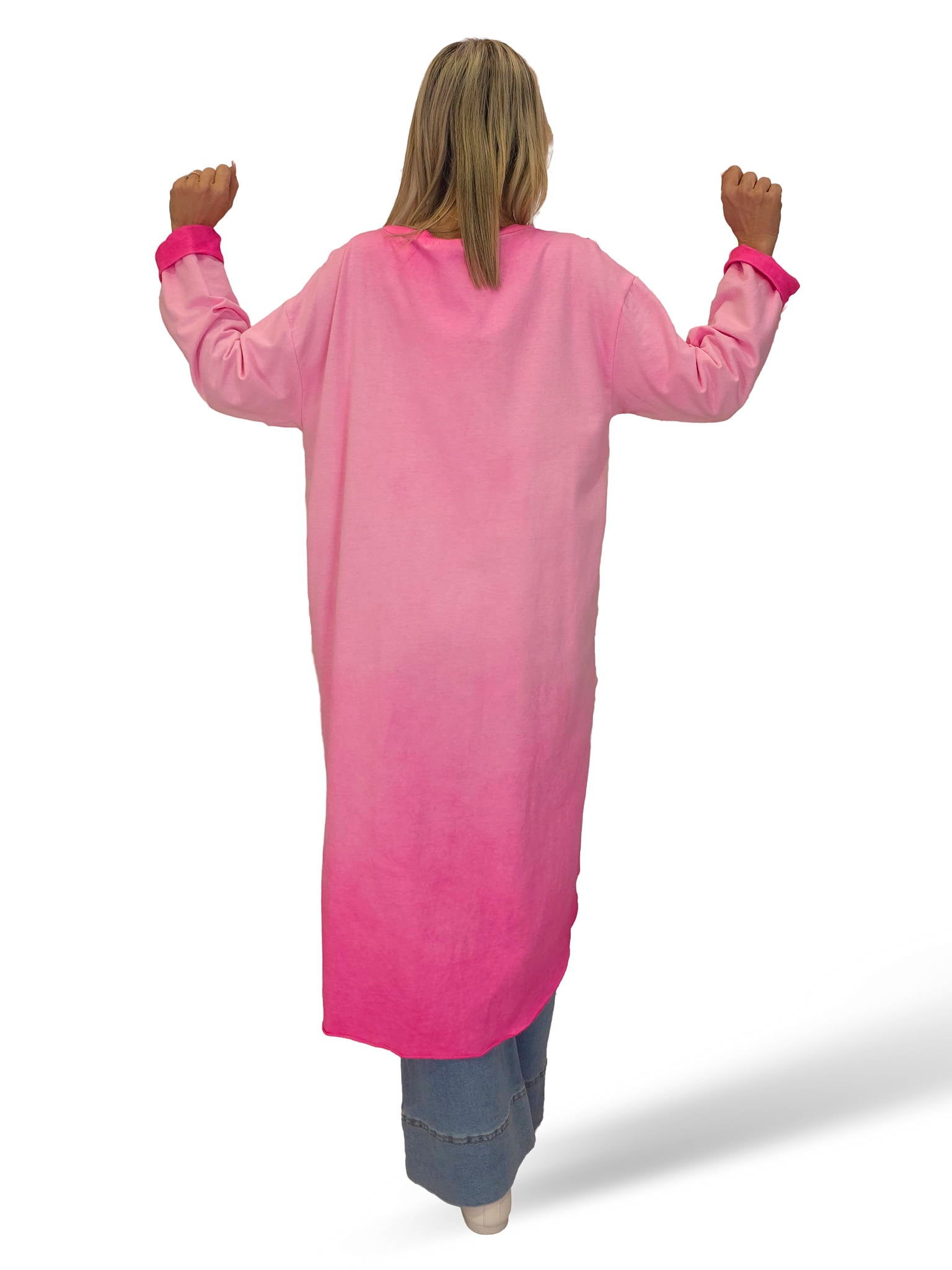 MAXI SUDADERA COMBINADA DENIM ASIMÉTRICA