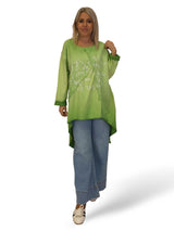 MAXI SUDADERA COMBINADA DENIM ASIMÉTRICA