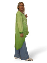 MAXI SUDADERA COMBINADA DENIM ASIMÉTRICA