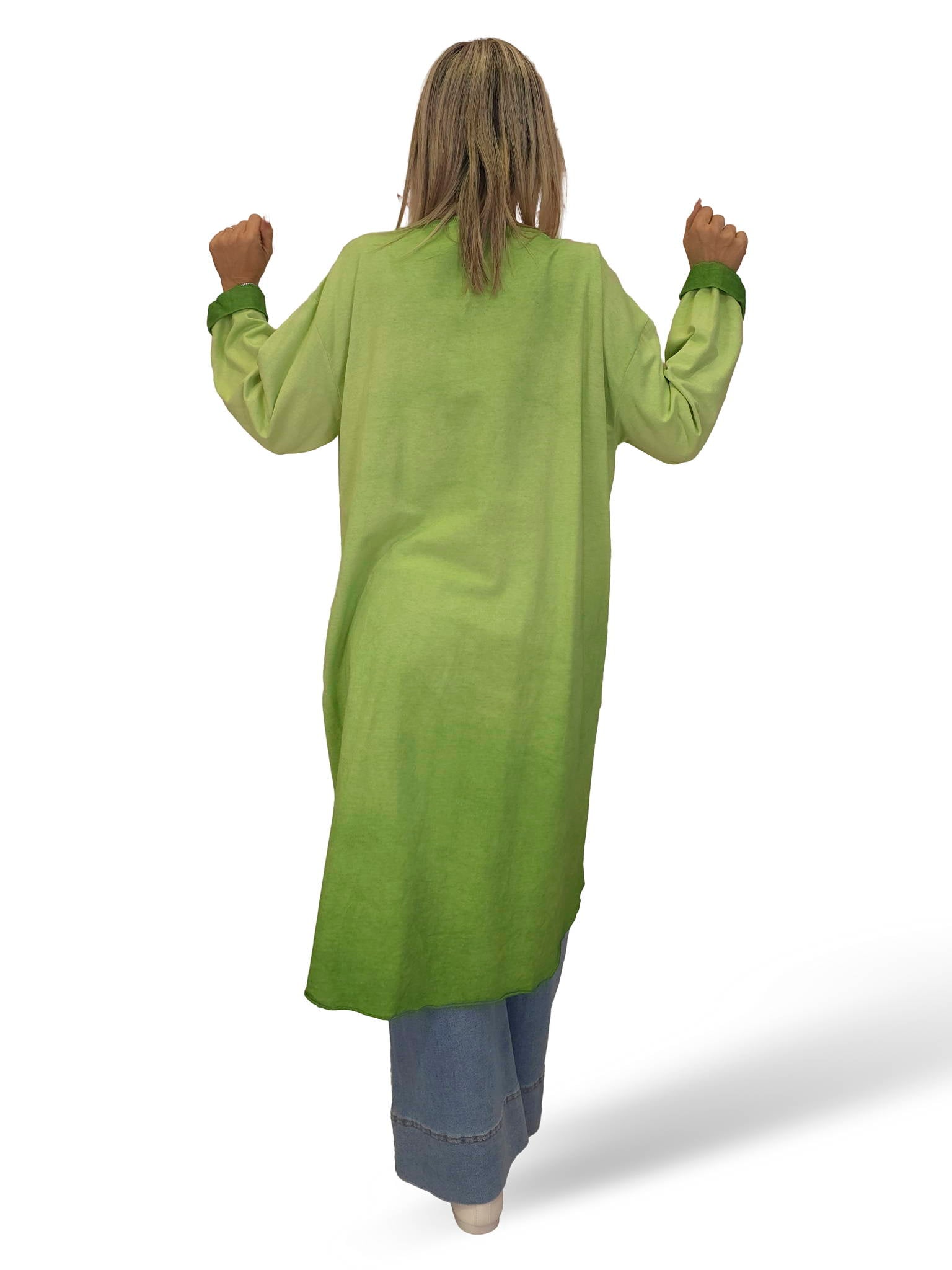 MAXI SUDADERA COMBINADA DENIM ASIMÉTRICA