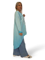 MAXI SUDADERA COMBINADA DENIM ASIMÉTRICA