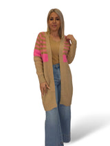 CHAQUETA PUNTO RAYAS ROSAS JOT