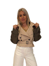 GABARDINA CORTA COMBINADA POLIPIEL