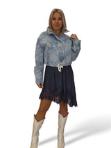 CHAQUETA DENIM ENCAJE  LENTEJUELAS