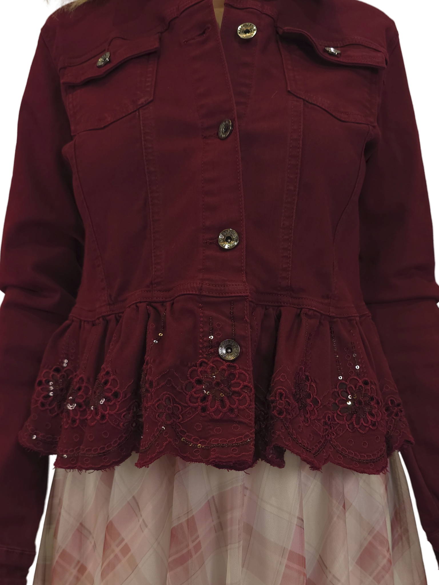 CHAQUETA DENIM BORDADO LENTEJUELAS JOT