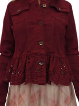 CHAQUETA DENIM BORDADO LENTEJUELAS JOT