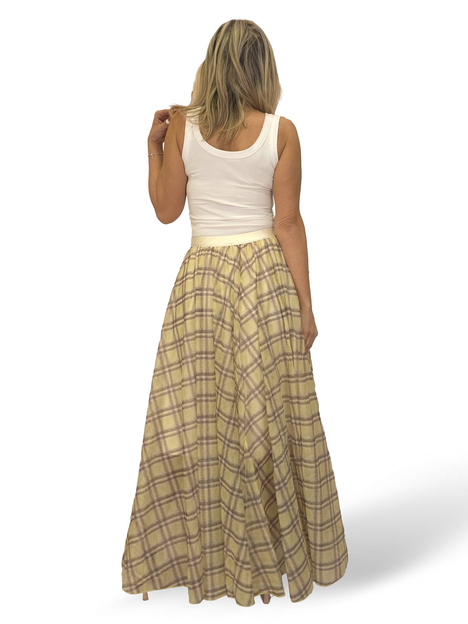 FALDA LARGA TUL CUADROS JOT