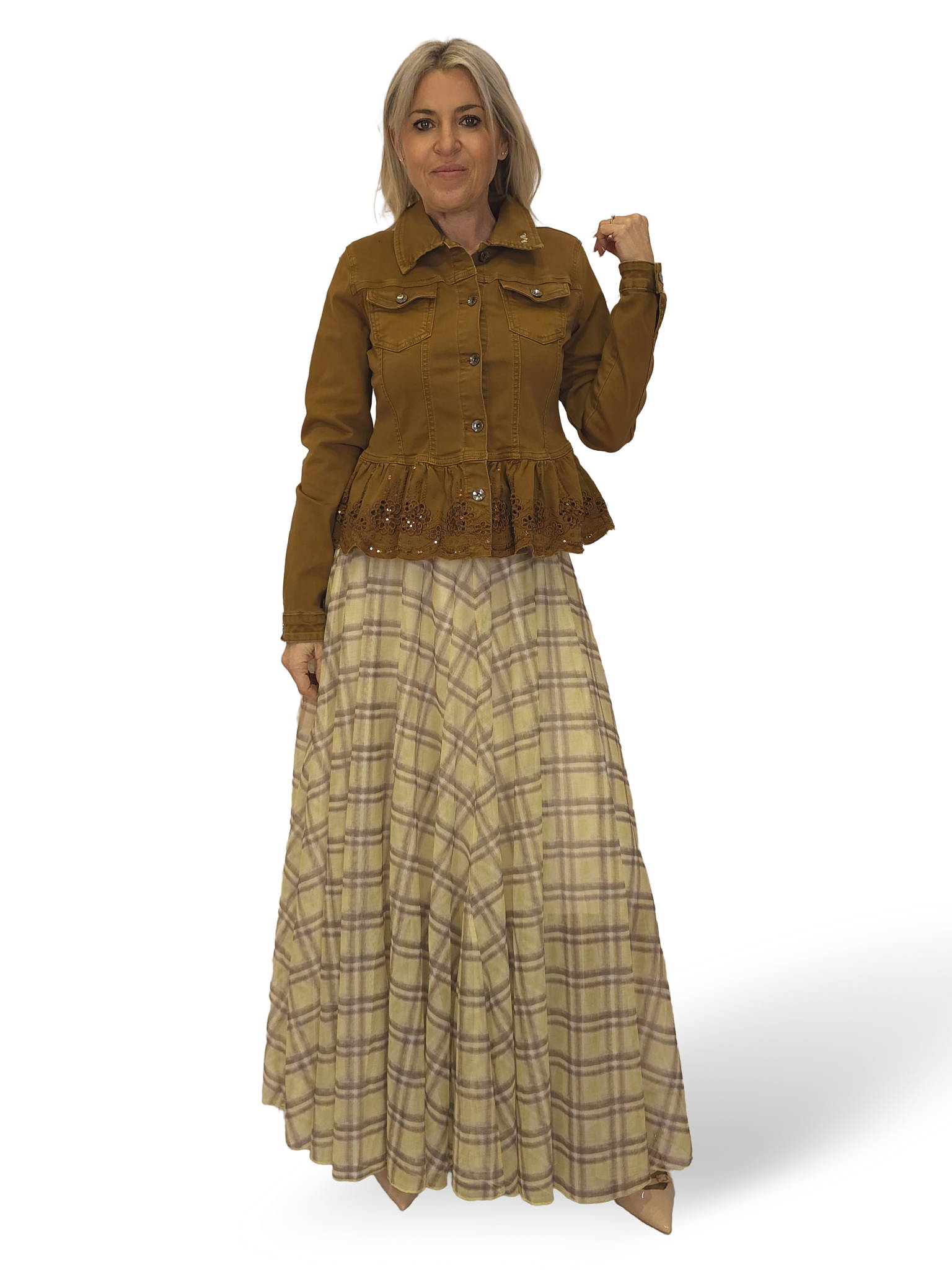 CHAQUETA DENIM BORDADO LENTEJUELAS JOT