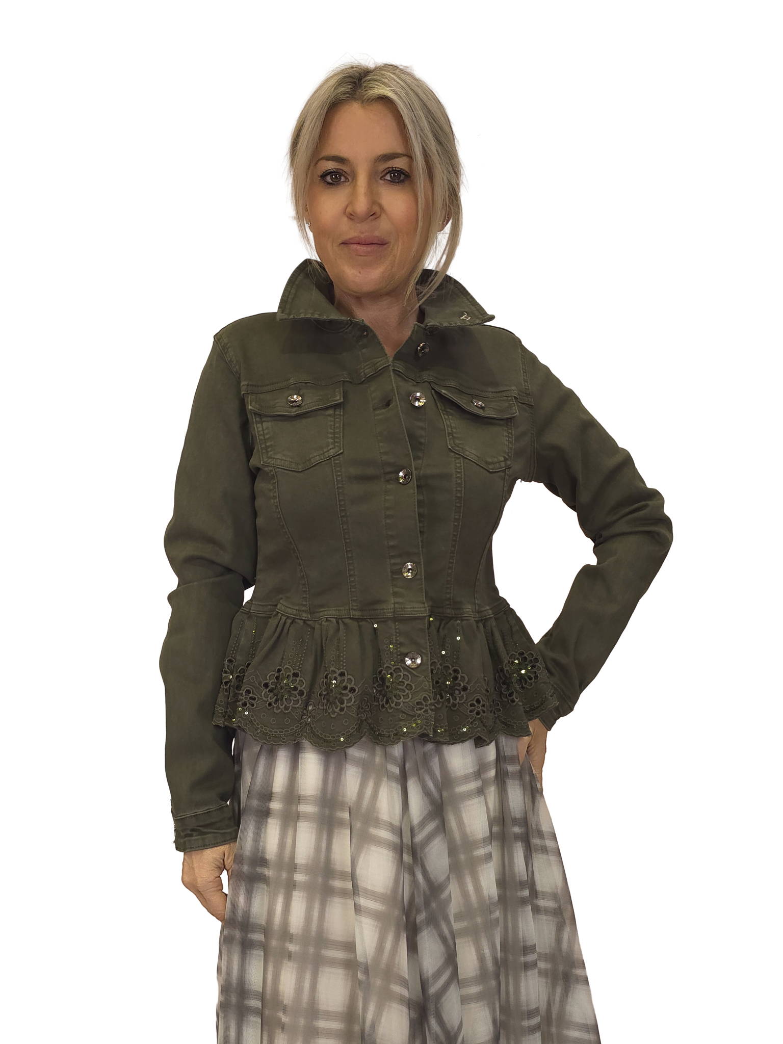 CHAQUETA DENIM BORDADO LENTEJUELAS JOT