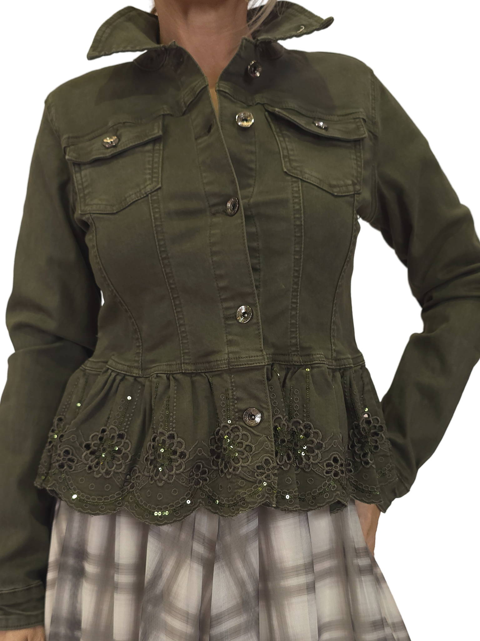 CHAQUETA DENIM BORDADO LENTEJUELAS JOT