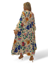 VESTIDO SATINADO FLUIDO FLORES JOT