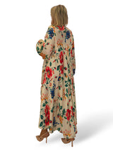 VESTIDO SATINADO FLUIDO FLORES JOT