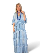 MAXI VESTIDO DENIM TENCEL VOLANTES