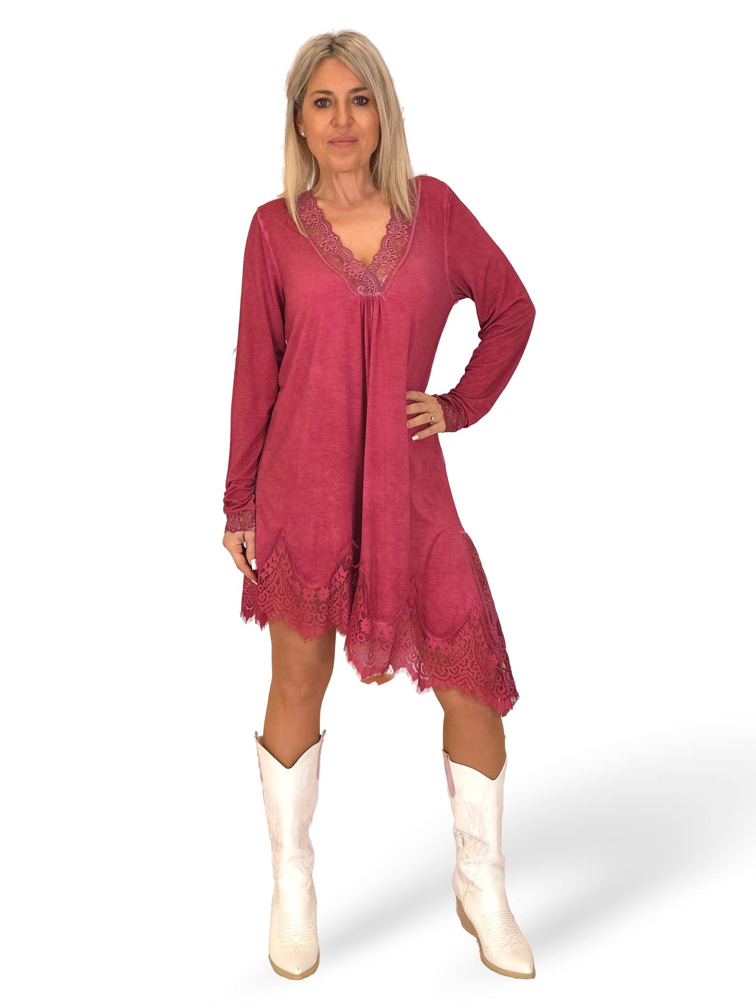 TOP/VESTIDO LENCERO MANGAS ASIMETRICO JOT