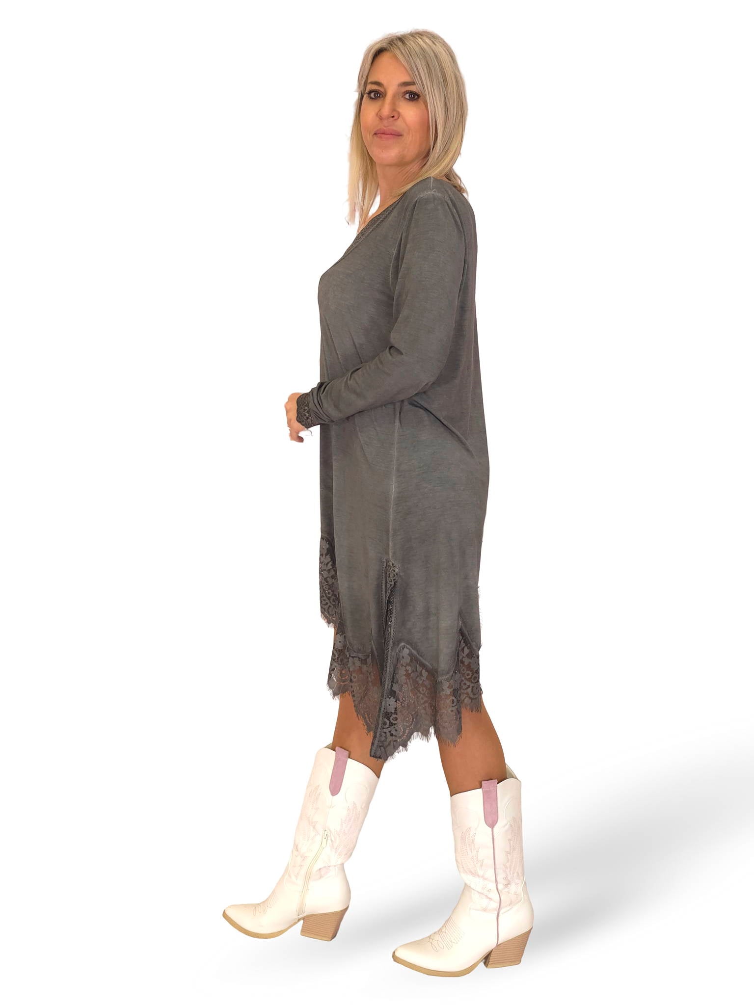 TOP/VESTIDO LENCERO MANGAS ASIMETRICO JOT