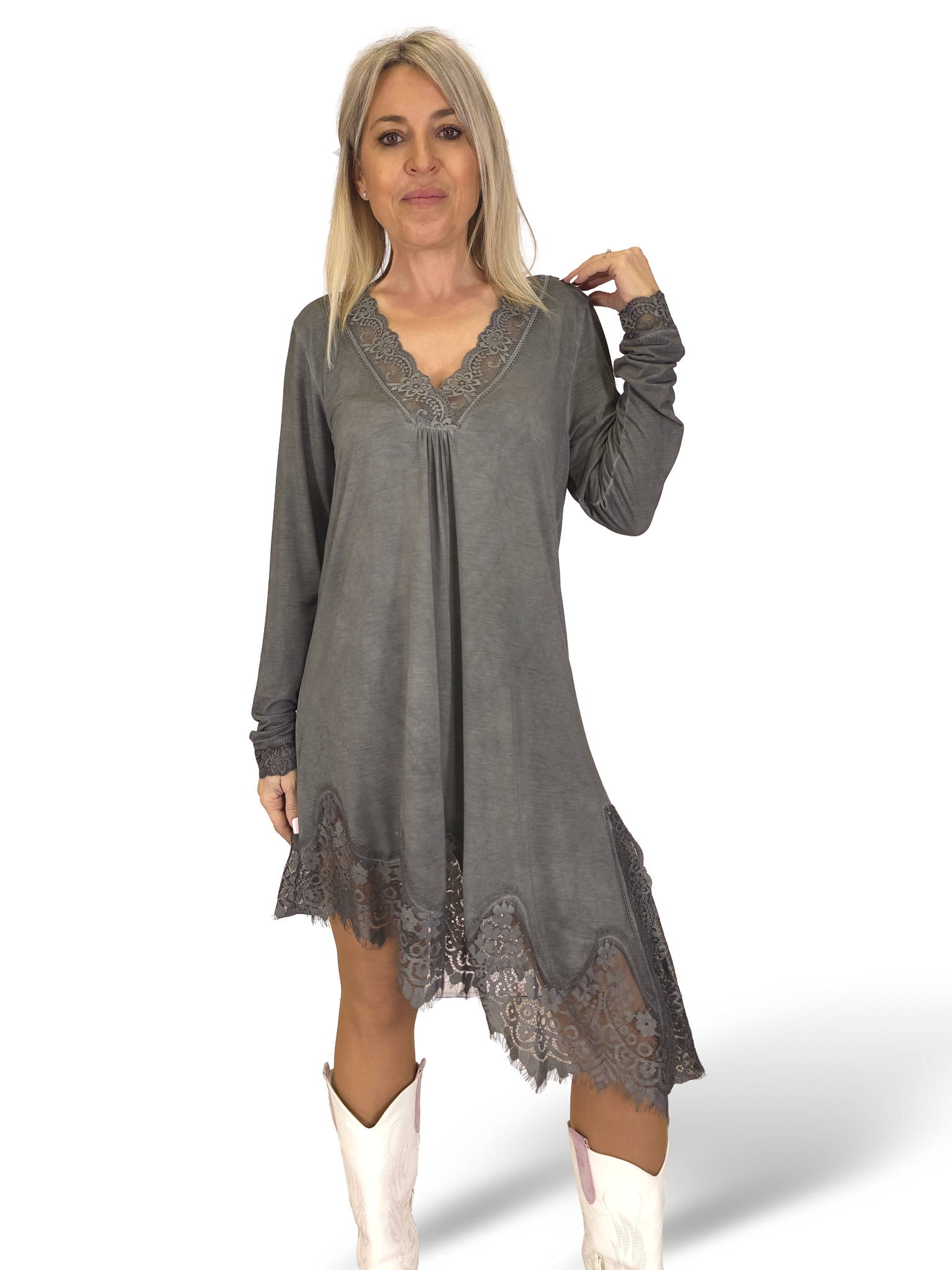 TOP/VESTIDO LENCERO MANGAS ASIMETRICO JOT