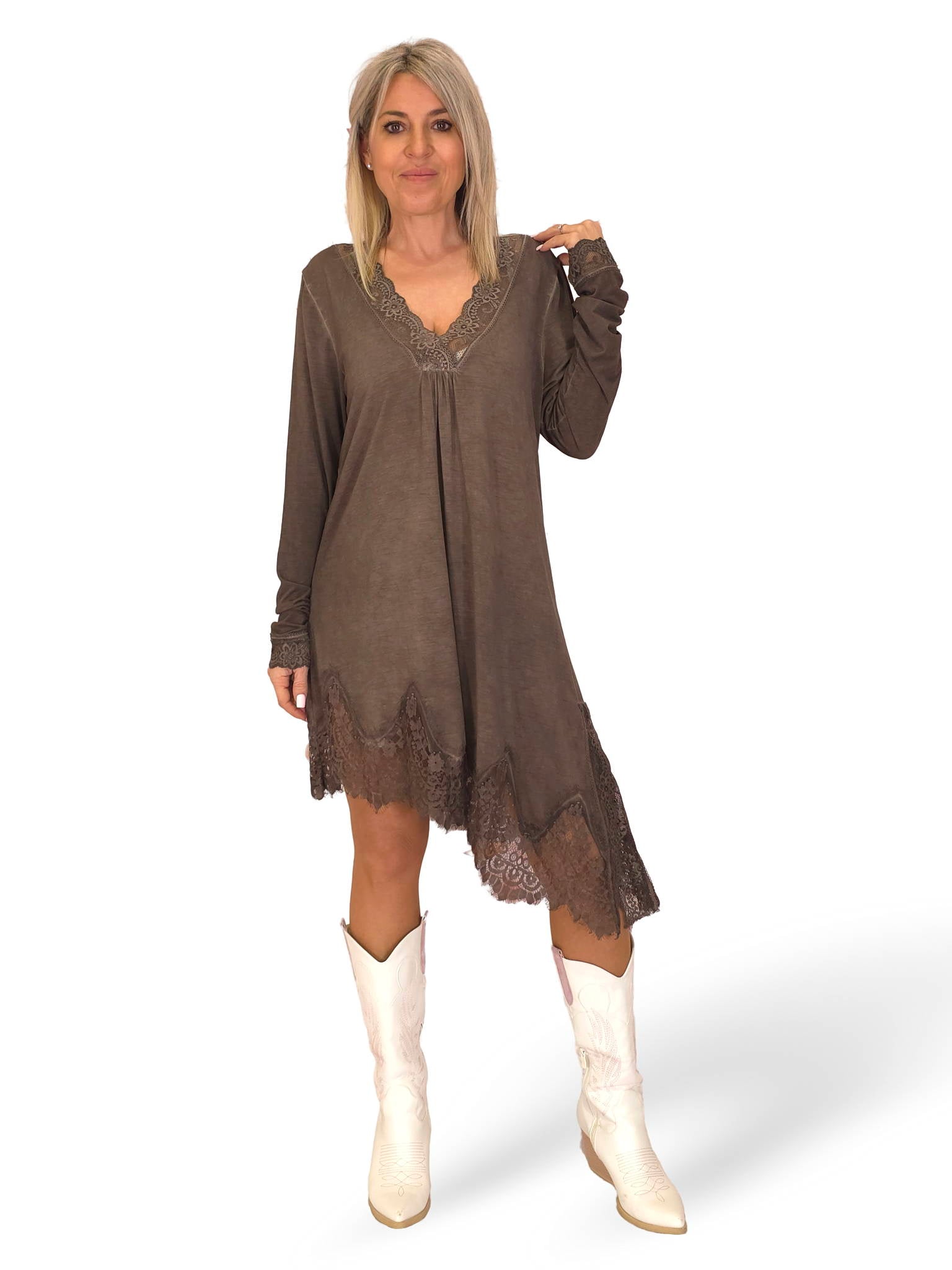 TOP/VESTIDO LENCERO MANGAS ASIMETRICO JOT