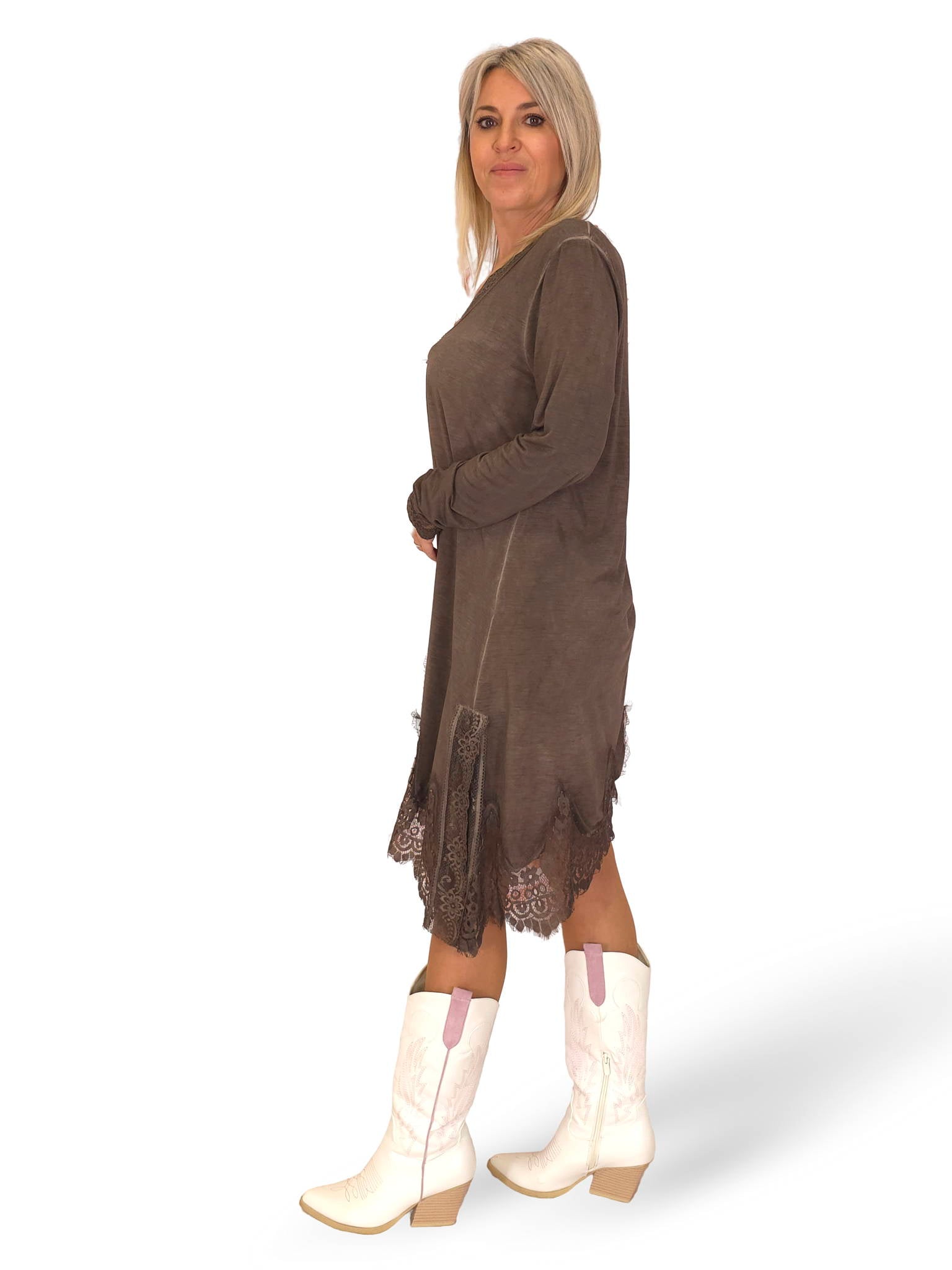 TOP/VESTIDO LENCERO MANGAS ASIMETRICO JOT