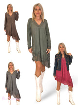 TOP/VESTIDO LENCERO MANGAS ASIMETRICO JOT