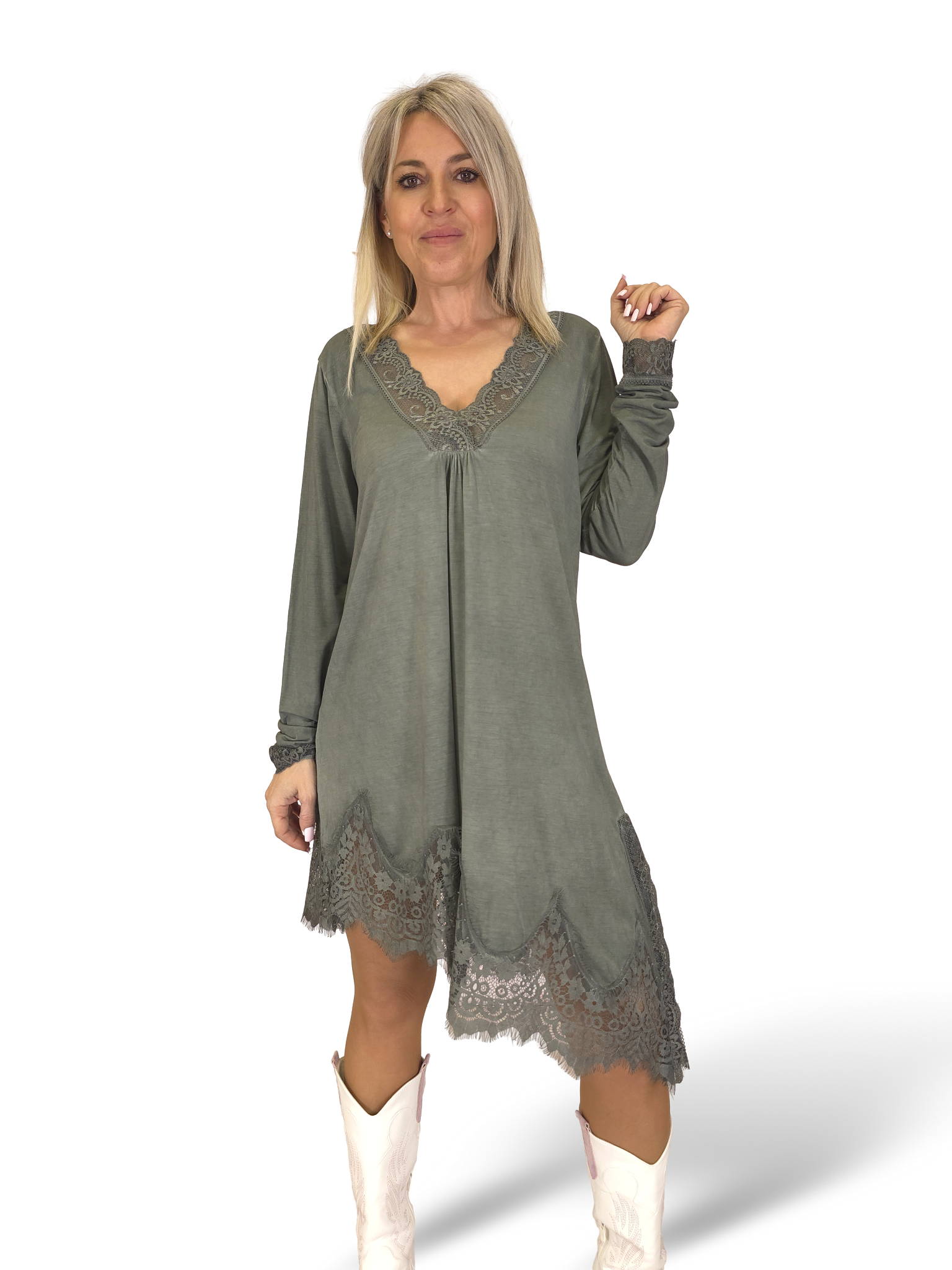 TOP/VESTIDO LENCERO MANGAS ASIMETRICO JOT