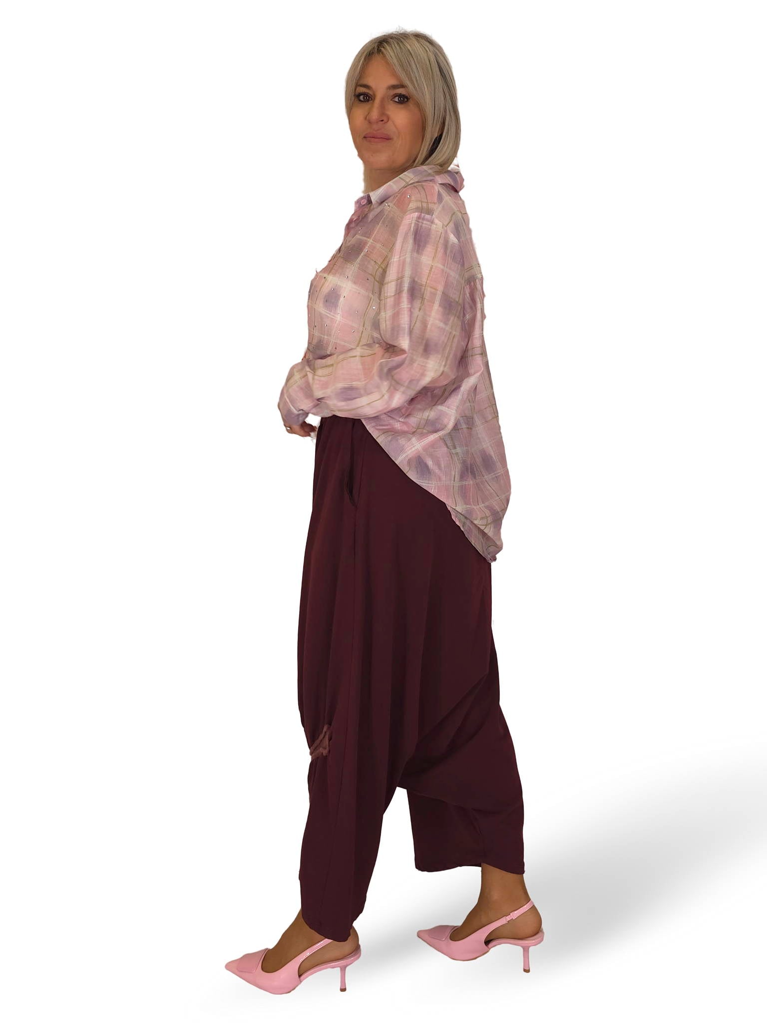 MAXI CAMISA CUADROS STRASS JOT