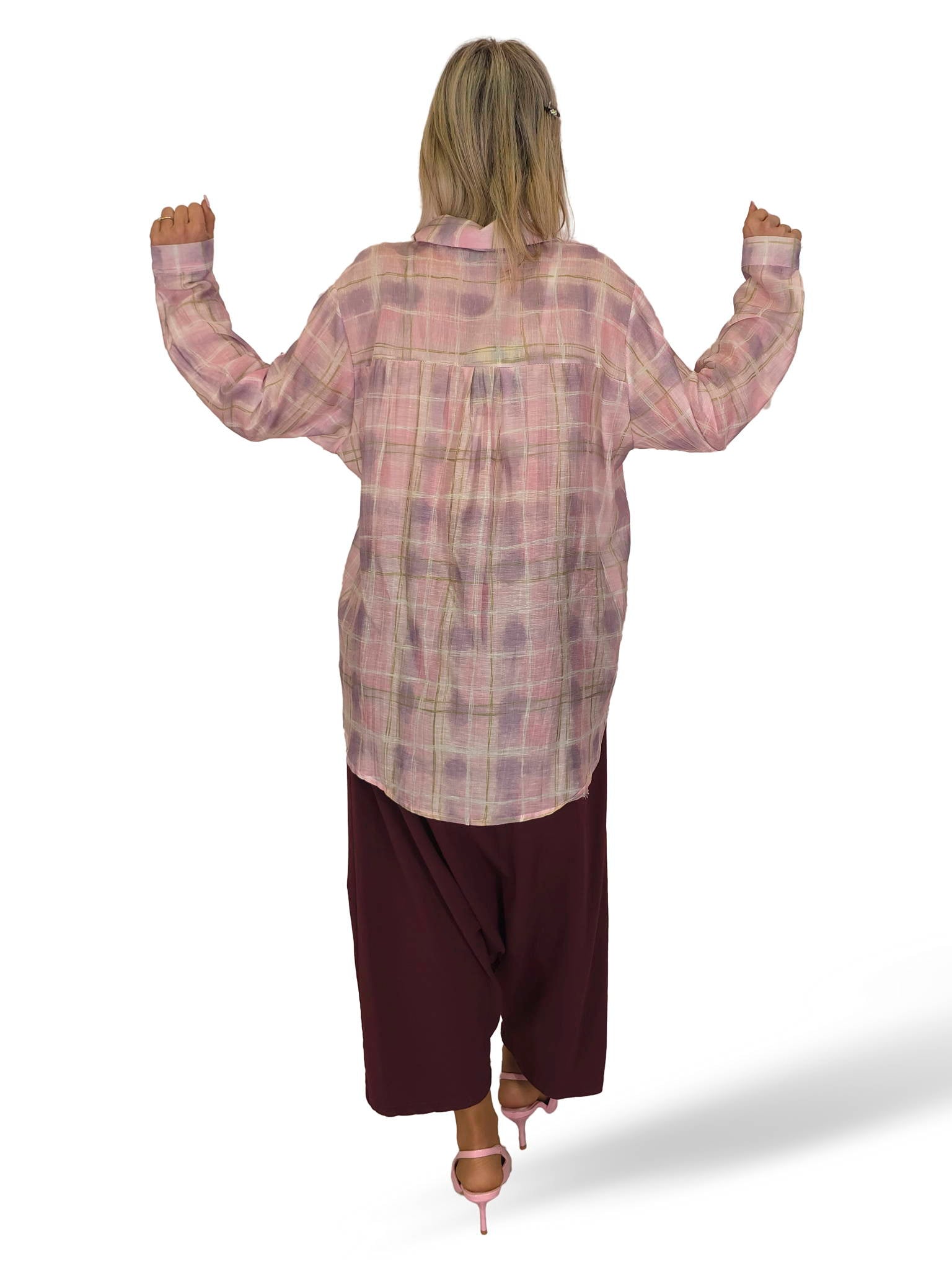 MAXI CAMISA CUADROS STRASS JOT