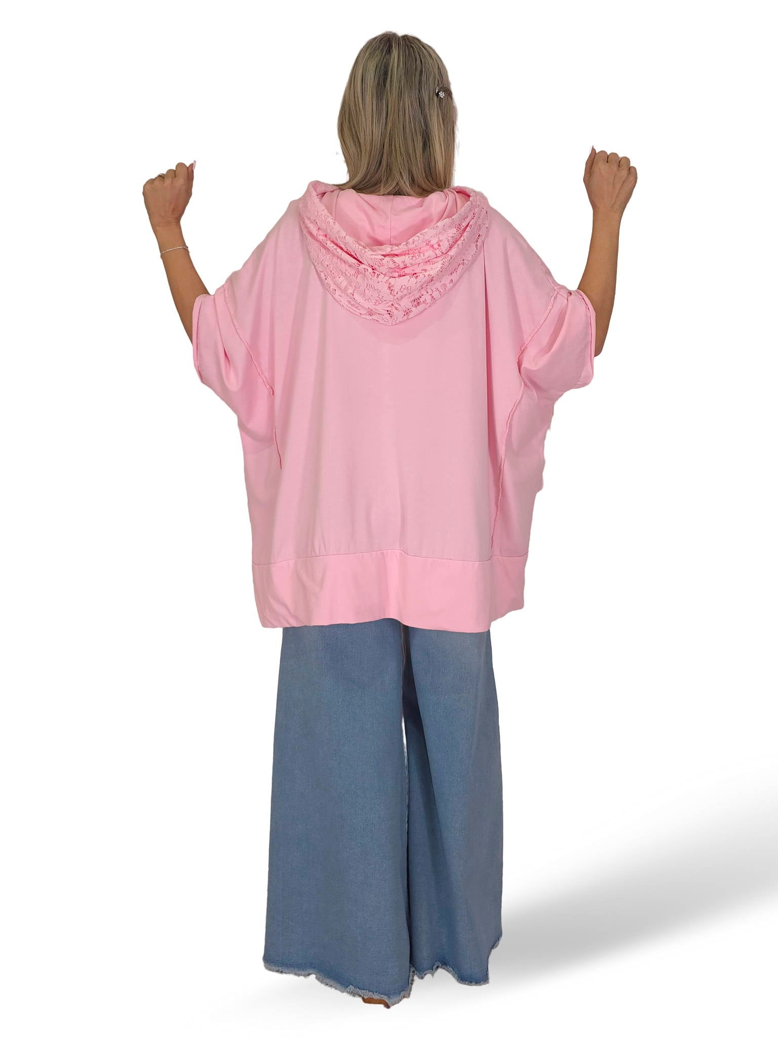 MAXI CAMISETA CAPUCHA ENCAJE CALAVERA