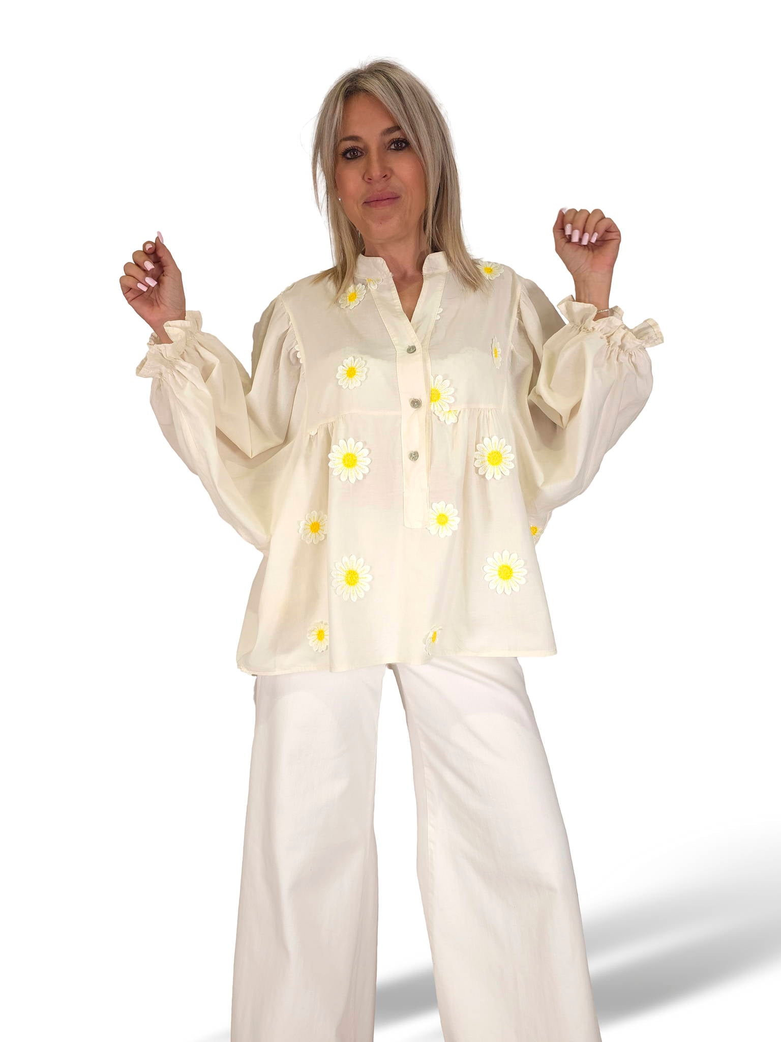 BLUSÓN BORDADO MARGARITAS JOT