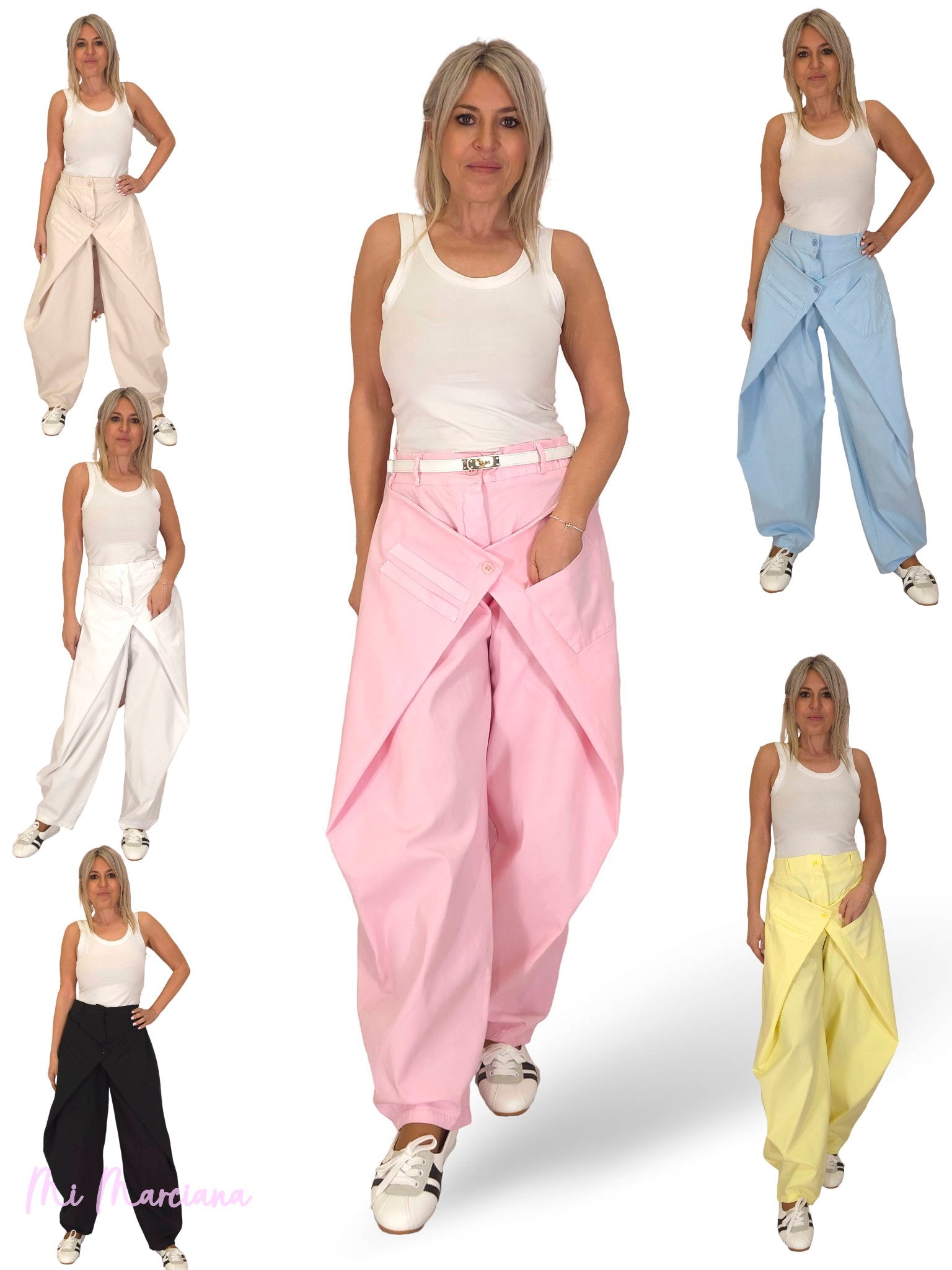 PANTALON URBAN CRUZADO LONETA ELÁSTICA