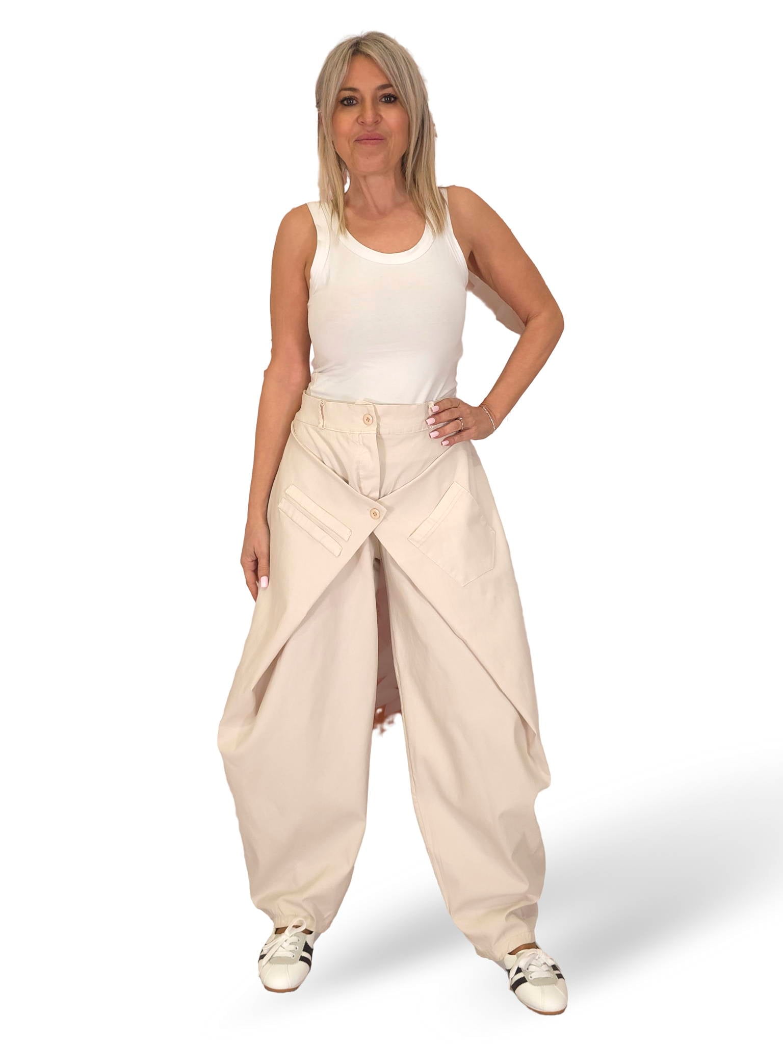 PANTALON URBAN CRUZADO LONETA ELÁSTICA