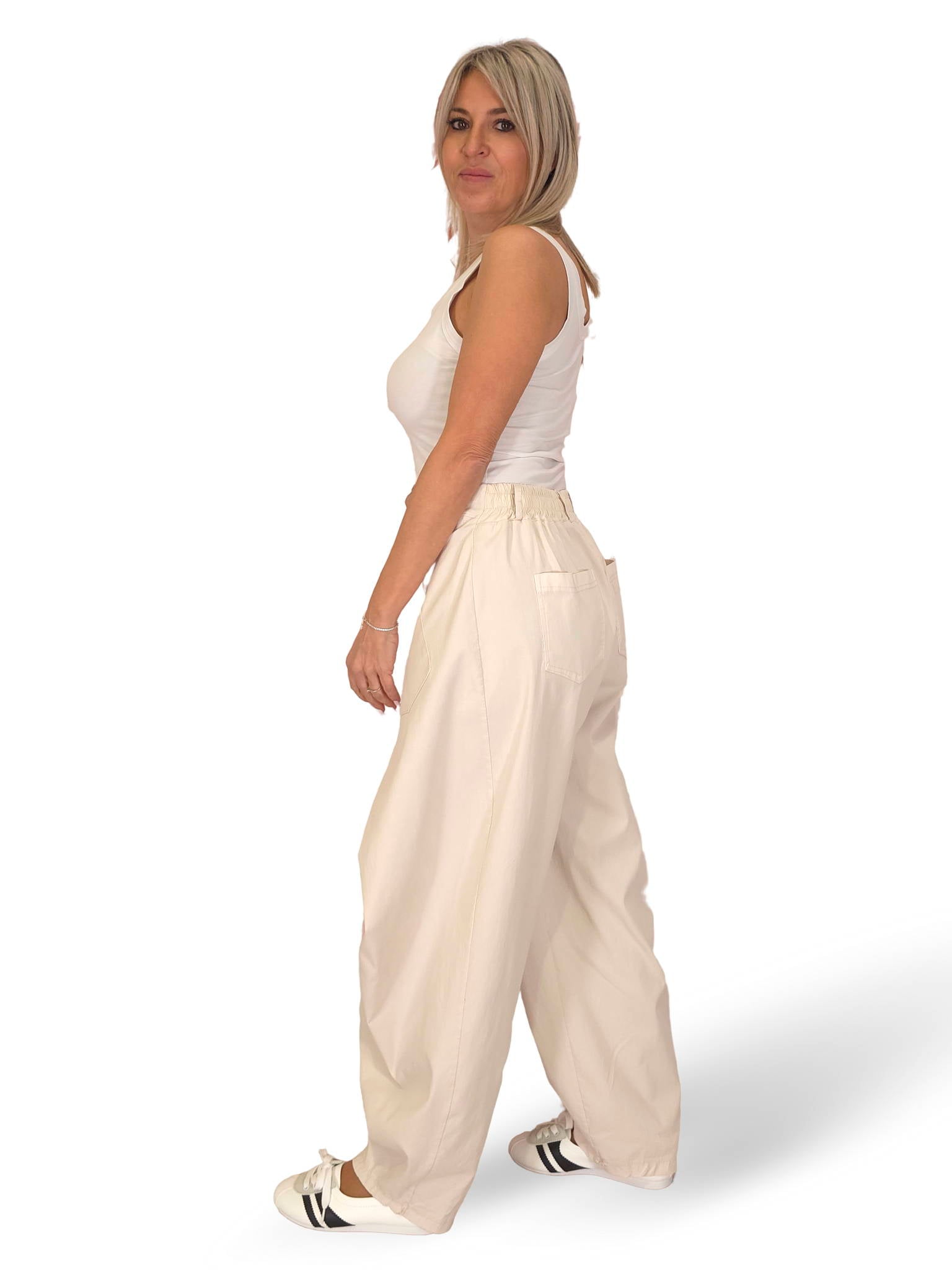 PANTALON URBAN CRUZADO LONETA ELÁSTICA