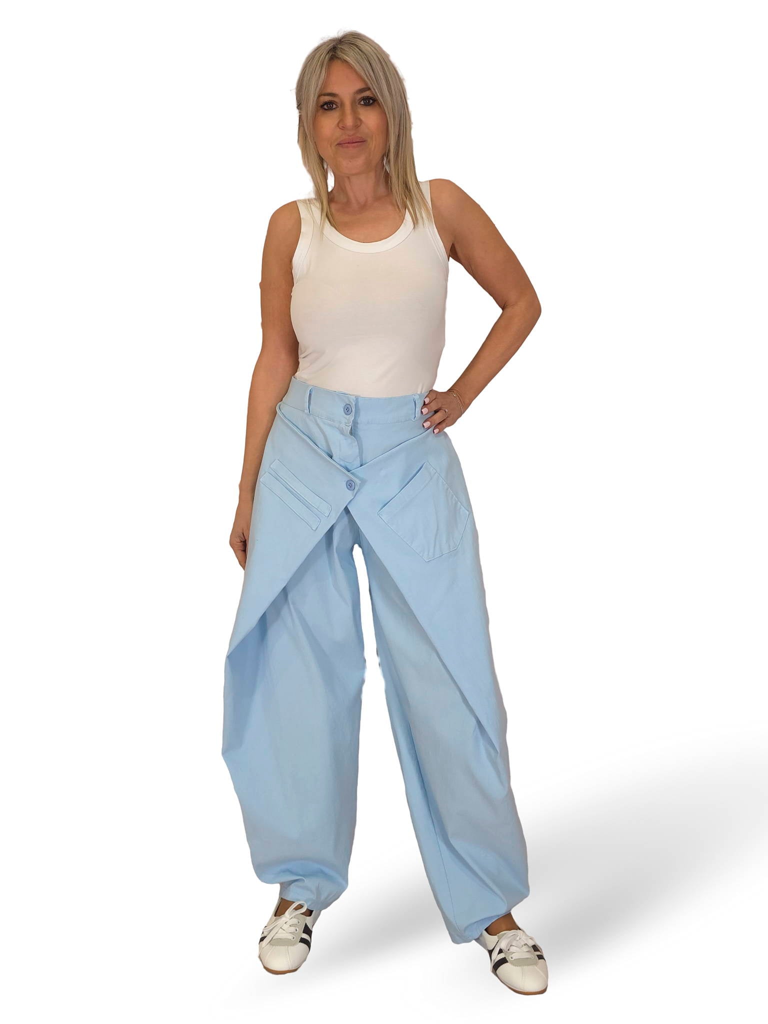 PANTALON URBAN CRUZADO LONETA ELÁSTICA