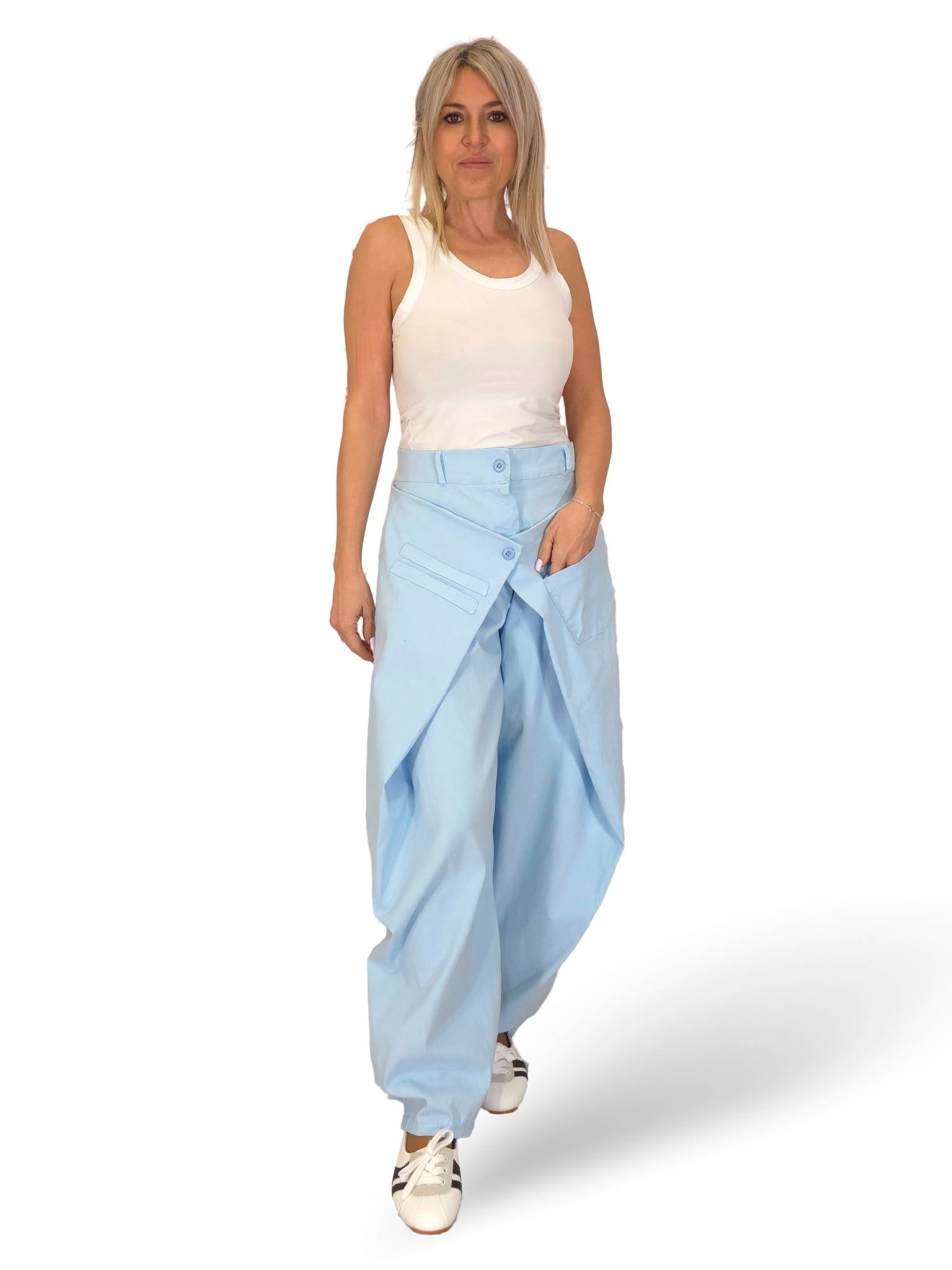 PANTALON URBAN CRUZADO LONETA ELÁSTICA