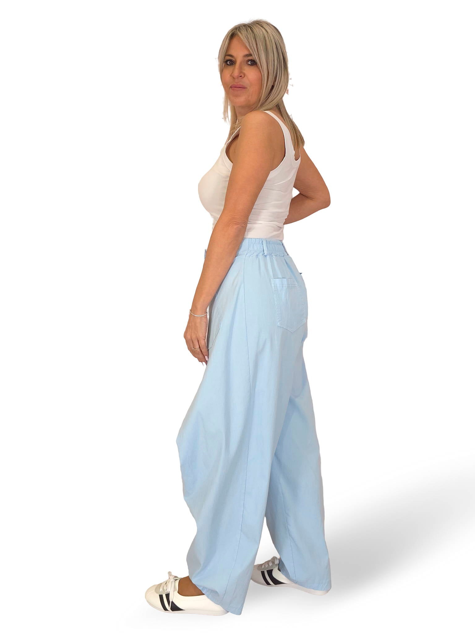 PANTALON URBAN CRUZADO LONETA ELÁSTICA