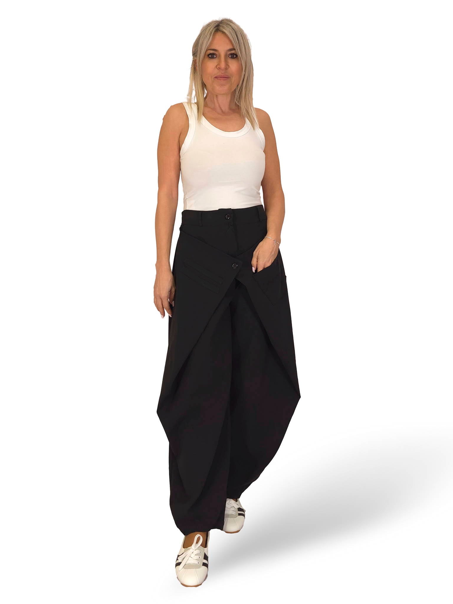 PANTALON URBAN CRUZADO LONETA ELÁSTICA