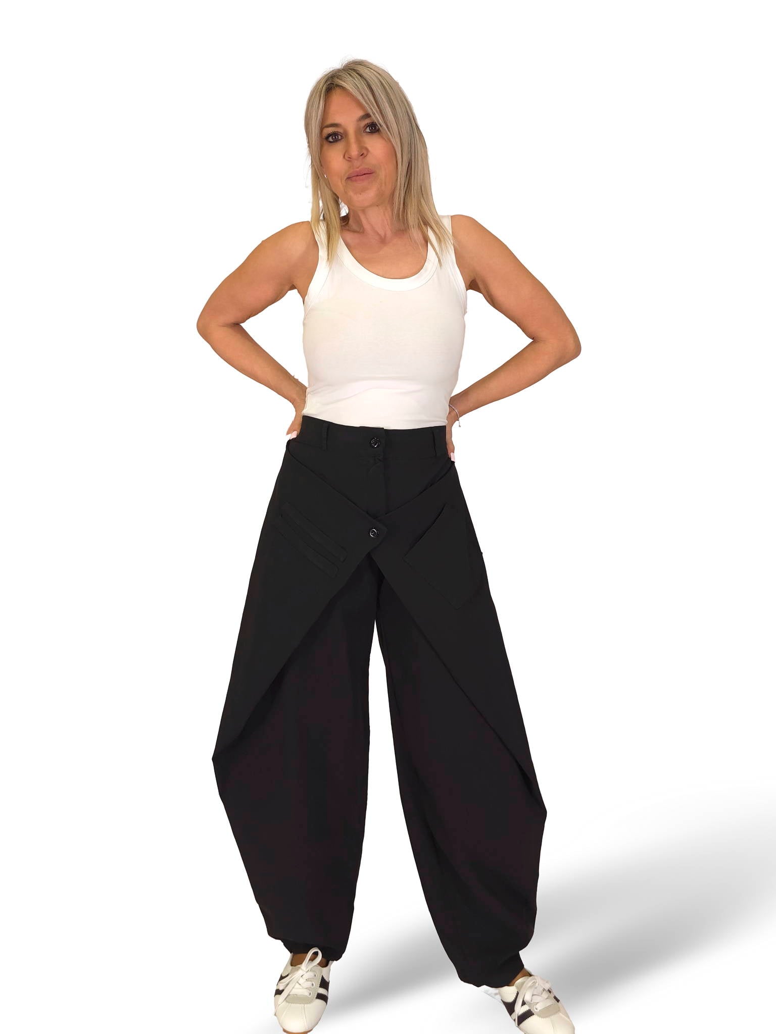 PANTALON URBAN CRUZADO LONETA ELÁSTICA