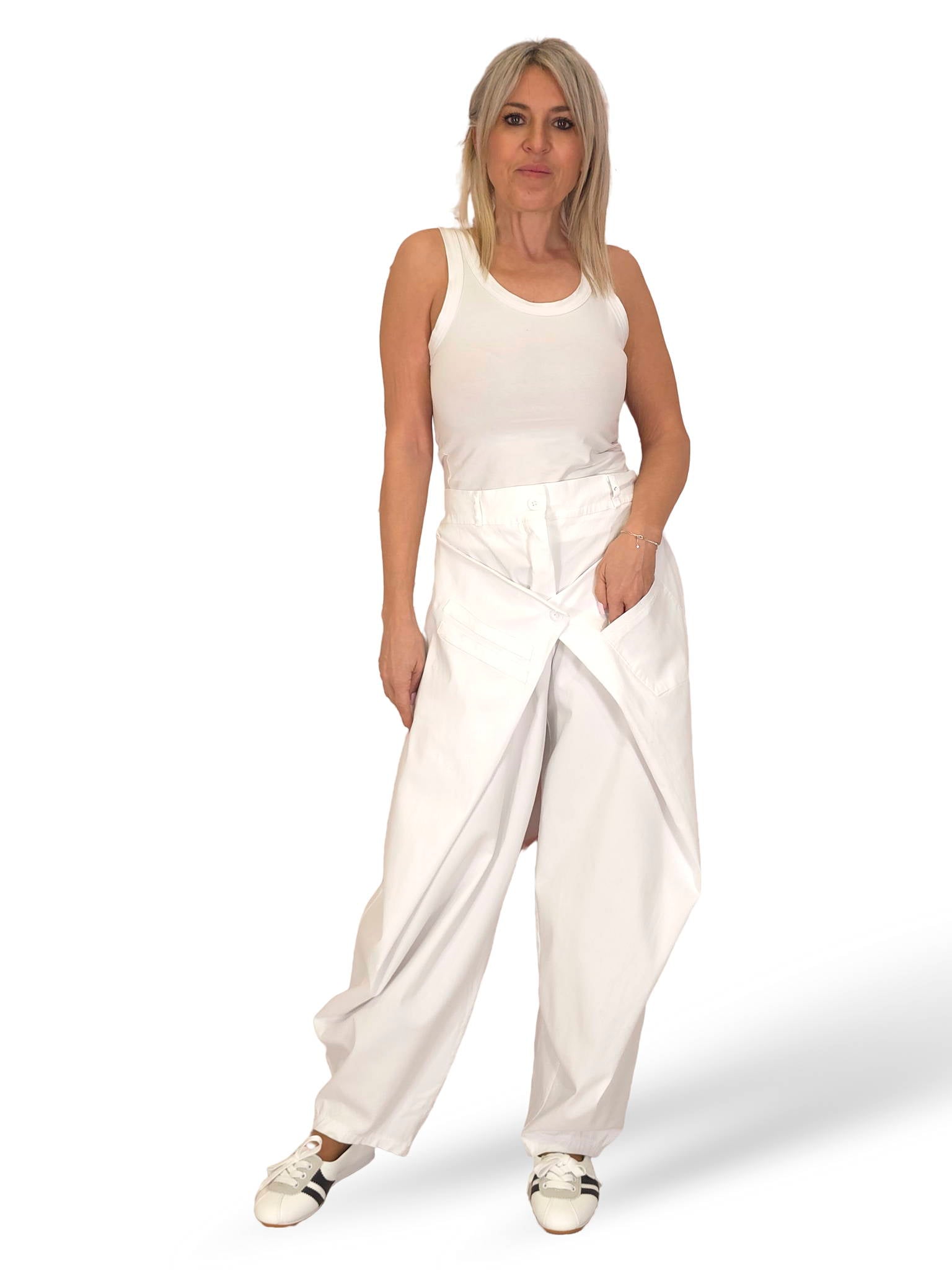 PANTALON URBAN CRUZADO LONETA ELÁSTICA