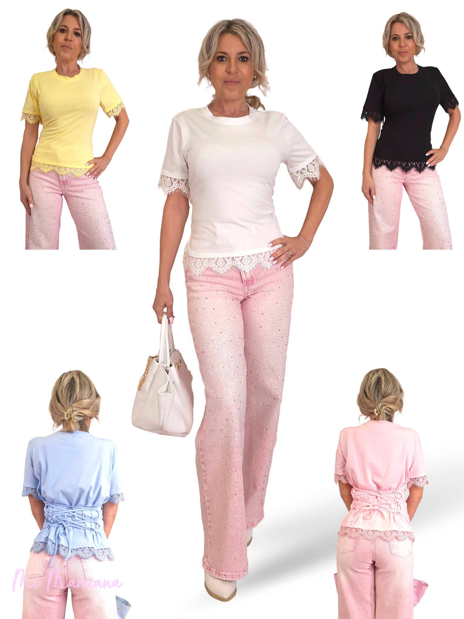 CAMISETA CORSET BLONDA ENCAJE