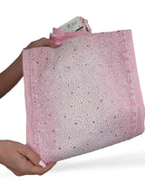 JEANS PATA ANCHA CRUZADO STRASS ROSA