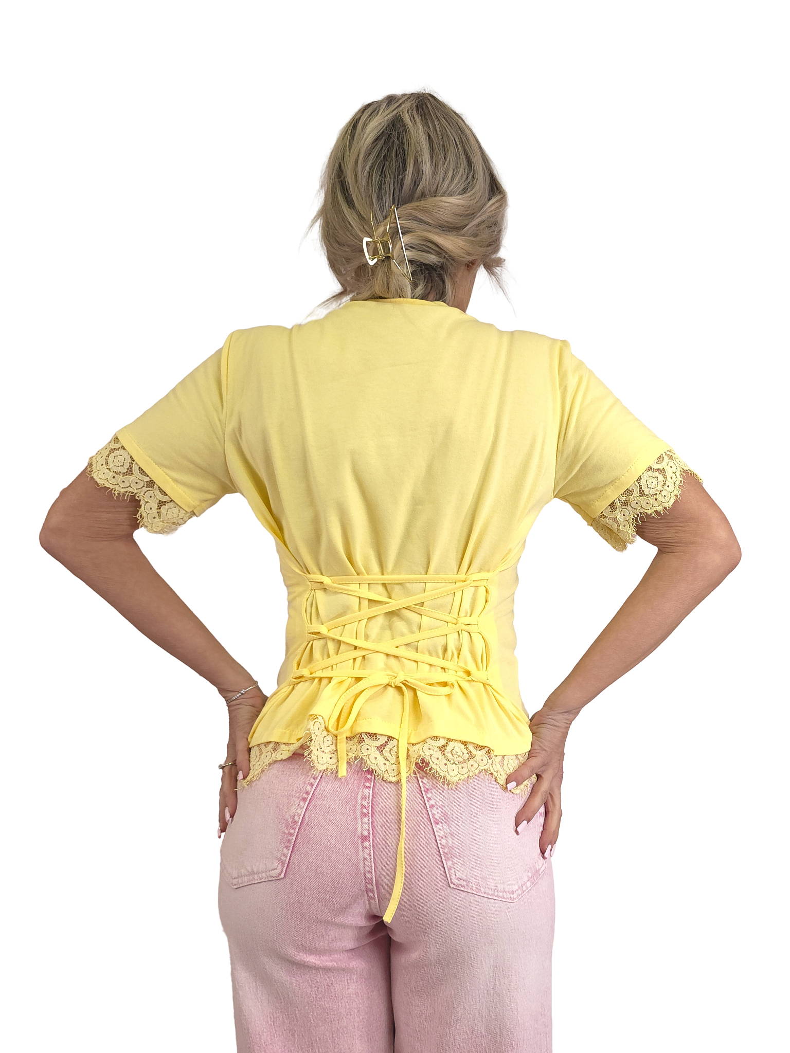 CAMISETA CORSET BLONDA ENCAJE