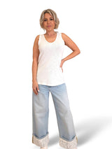 CAMISETA CANALÉ  TIRANTES LENTEJUELAS