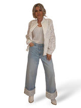 JEANS DOBLADILLO TUL FLORES