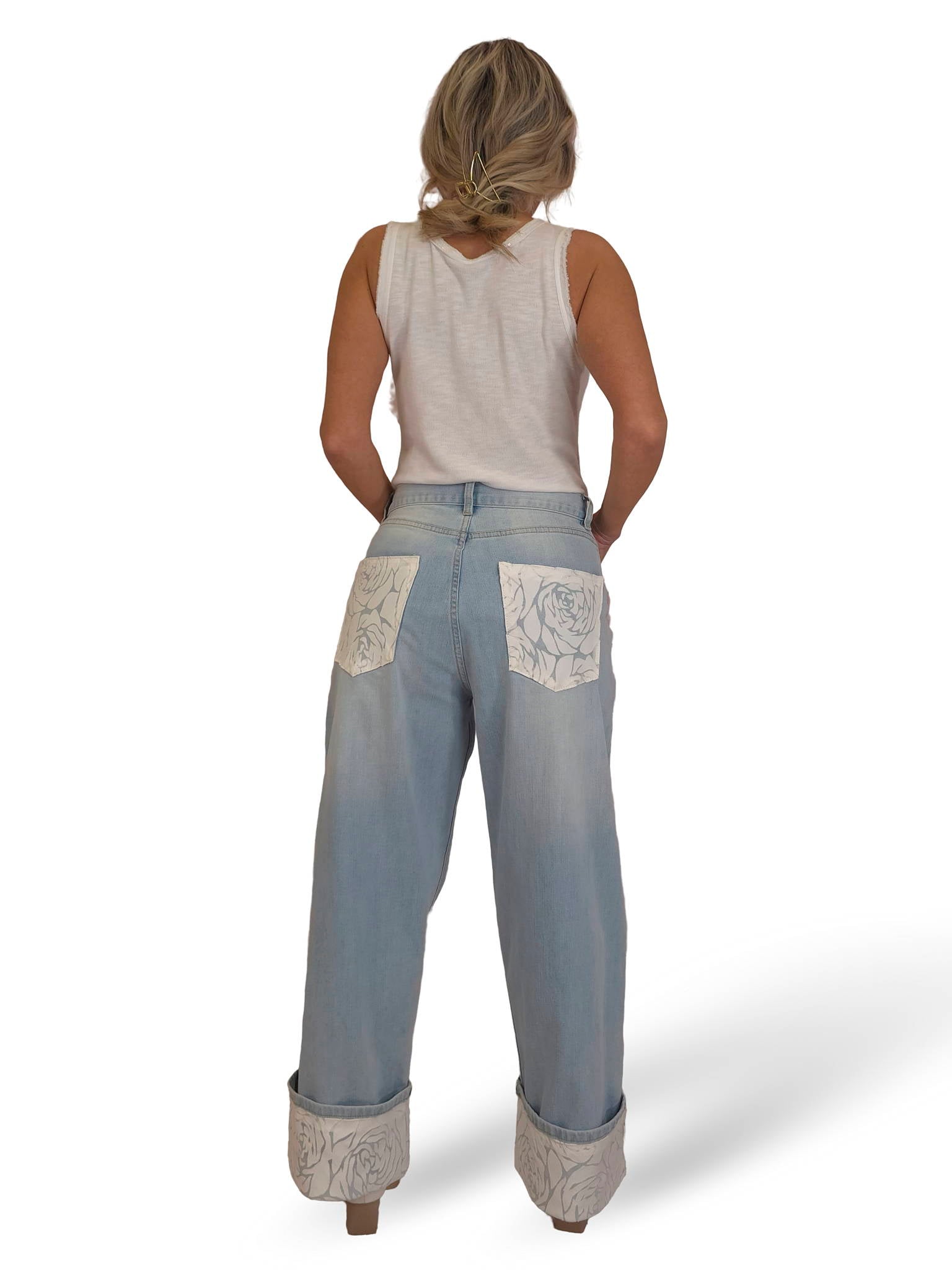 BOMBER DENIM TUL FLORES