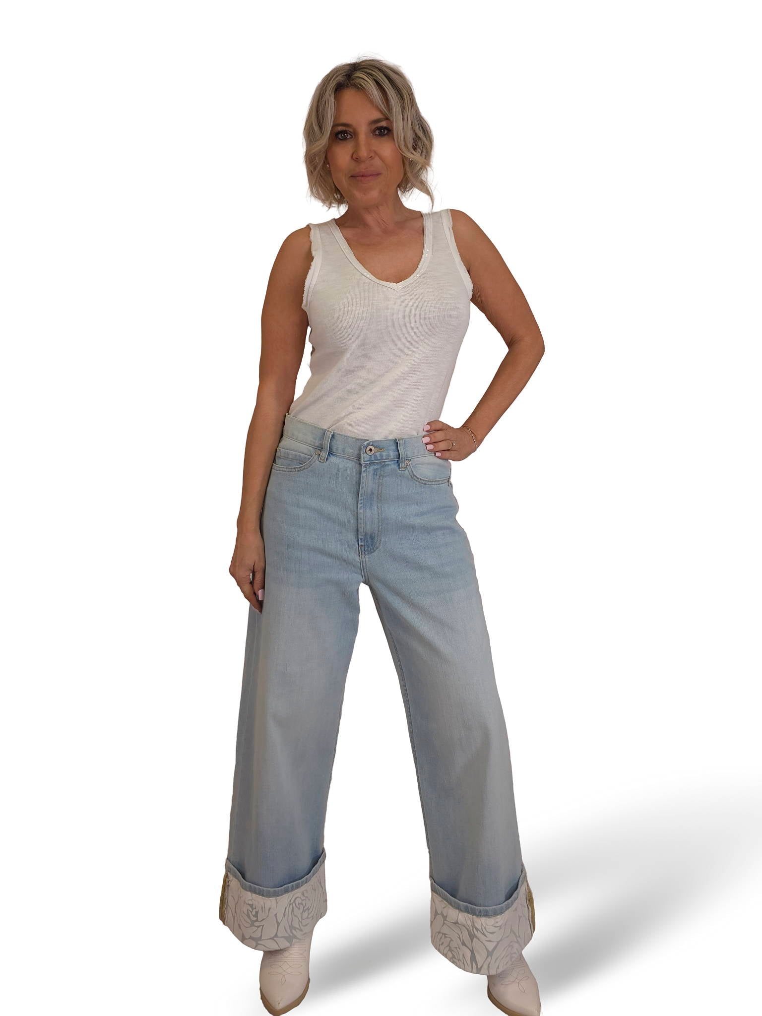 BOMBER DENIM TUL FLORES