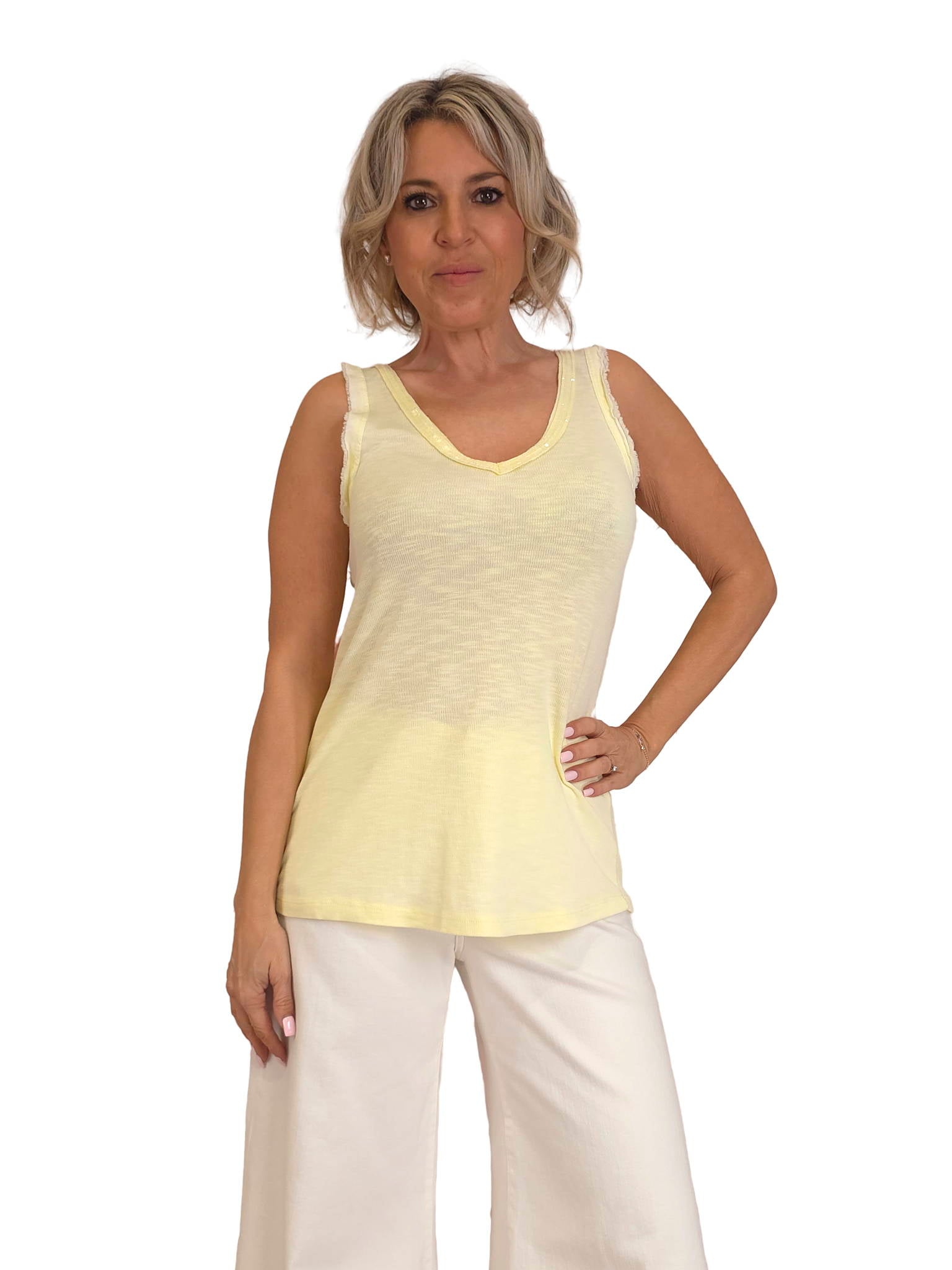 CAMISETA CANALÉ  TIRANTES LENTEJUELAS